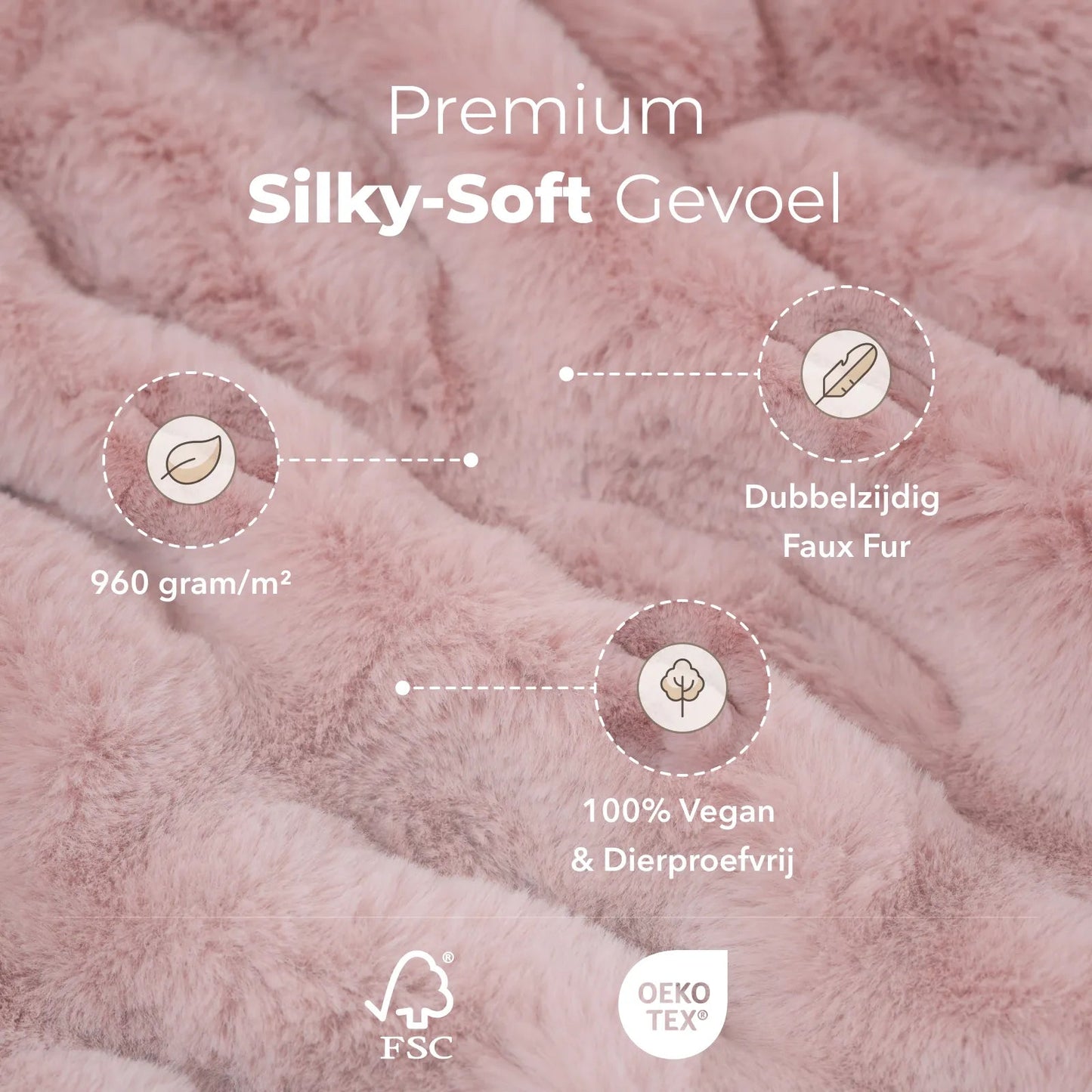 Sjumo Plaid Faux Fur – 150 x 200 cm – Candy Cloud – Ultra Zacht & Luxe