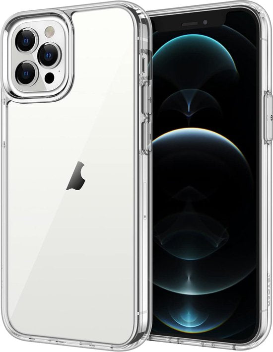 Podec Telefoonhoesje Doorzichtig Geschikt voor iPhone 12 pro max Hoesje Transparant En Screenprotector Beschermglas