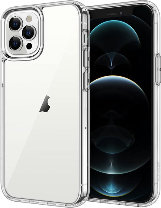 Podec Telefoonhoesje Doorzichtig Geschikt voor iPhone 12 pro max Hoesje Transparant En Screenprotector Beschermglas