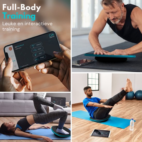 GoBalance Sport - Balance Board - Elektrisch Balansbord - Balanstrainer voor Evenwichtstraining - Wiebelkussen Inclusief Spellen - Balanskussen - Inclusief App