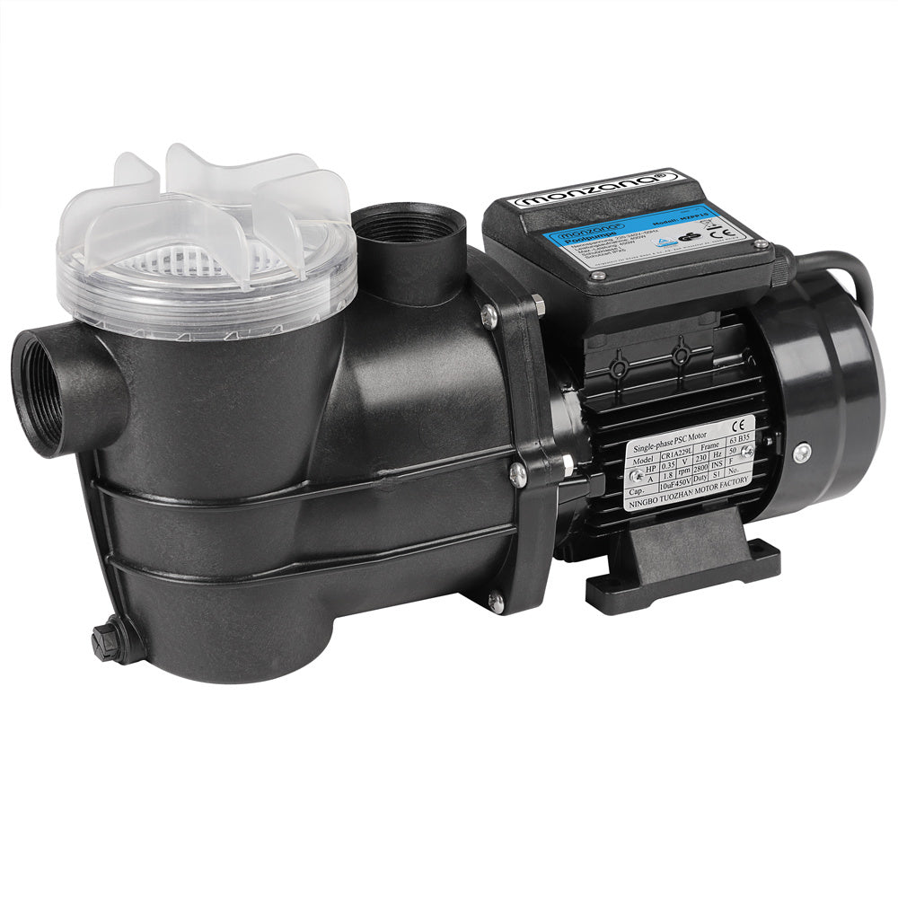 Monzana Filterpomp + Voorfilter - 9.960 l/u 400 W IPX5 – Zwart