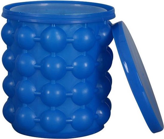 Shop-Story - Ijsemmer/ijsblokjesmachine - Drankenkoeler - 2 in 1 siliconen emmer - Blauw
