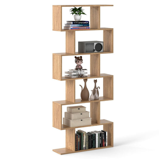 Coast 6-laags Boekenkast - Vrijstaande Scheidingswand - Natuur - 80 x 23 x 192 cm