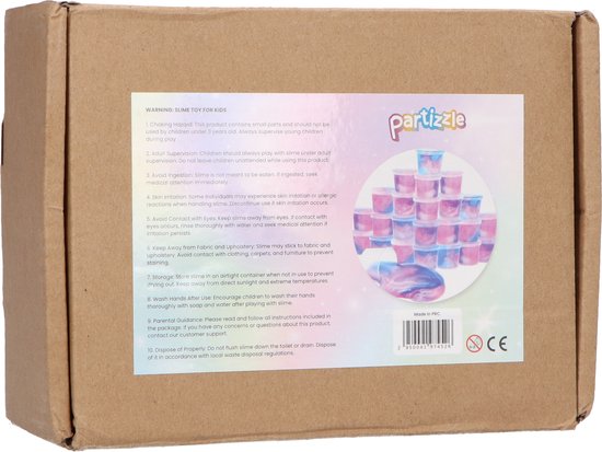 Partizzle 24x Unicorn Slijm Pakket - Eenhoorn Uitdeelcadeautjes - Grabbelton Maken Slime Speelgoed - Traktatie Cadeautjes voor Kinderen - Roze