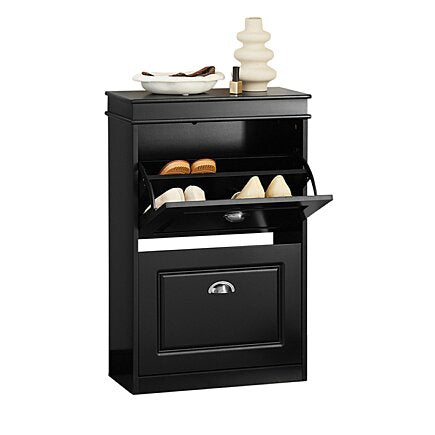 SoBuy Schoenenkast - 2 Kleppen - 68 x 32 x 45 cm - Zwart