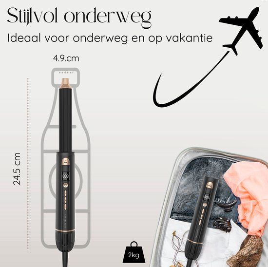 Sansbeauté® 8-in-1 Airstyler met Diffuser - Hairwrap - Multistyler - Fohnborstel Kort Haar - Dupe - Haarstyler - Haardroger - Warmteborstel - Krulborstel - Krultang - Stijlborstel - Coldshot