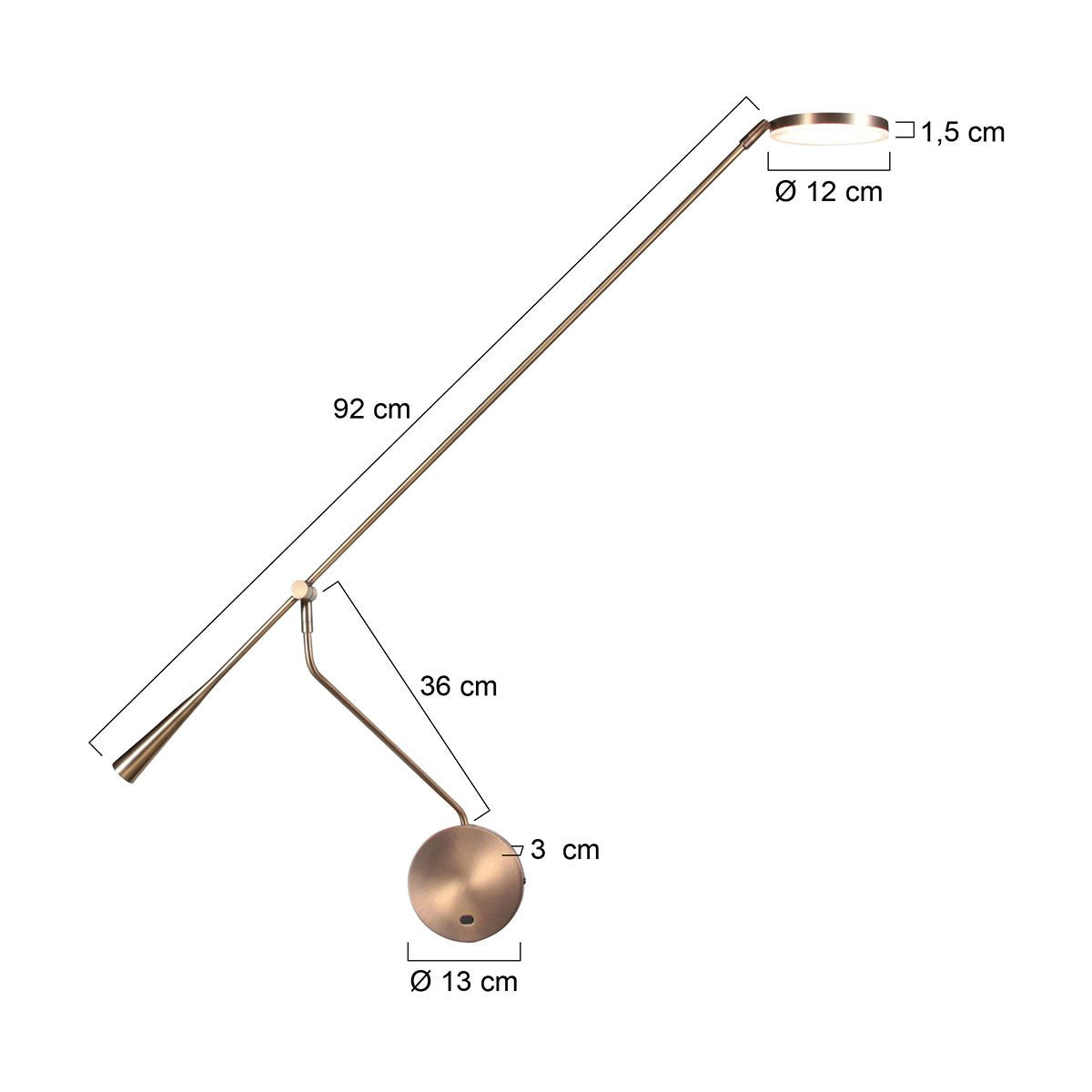 Steinhauer Exclusive - wandlamp - Soleil2 - brons - kunststof metaal - bedlampje - LED - 4387BR