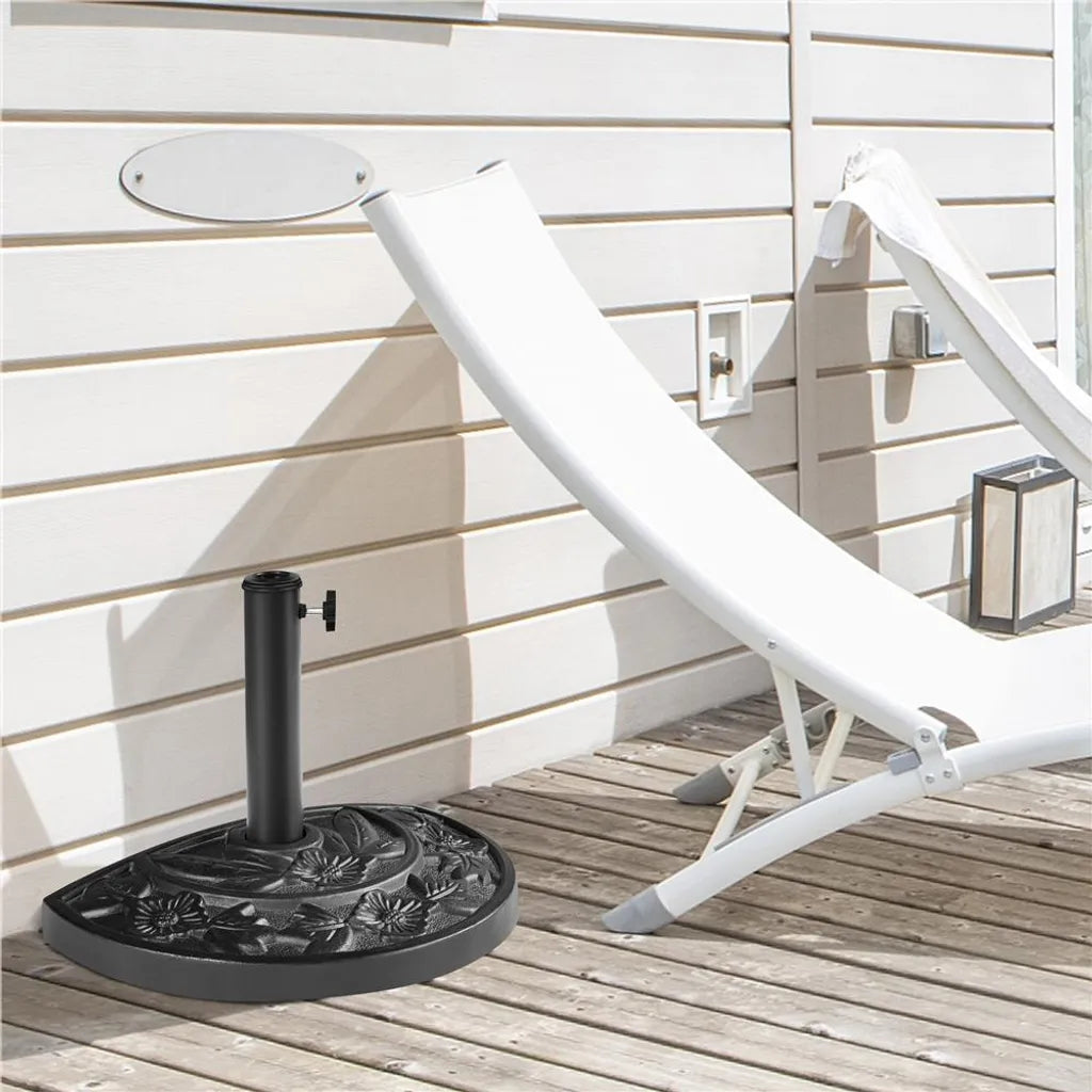Yaheetech Halfronde Parasolvoet 50 x 32 x 32,5 cm - Zwart - 9 kg voor Parasols Ø 38/48 mm