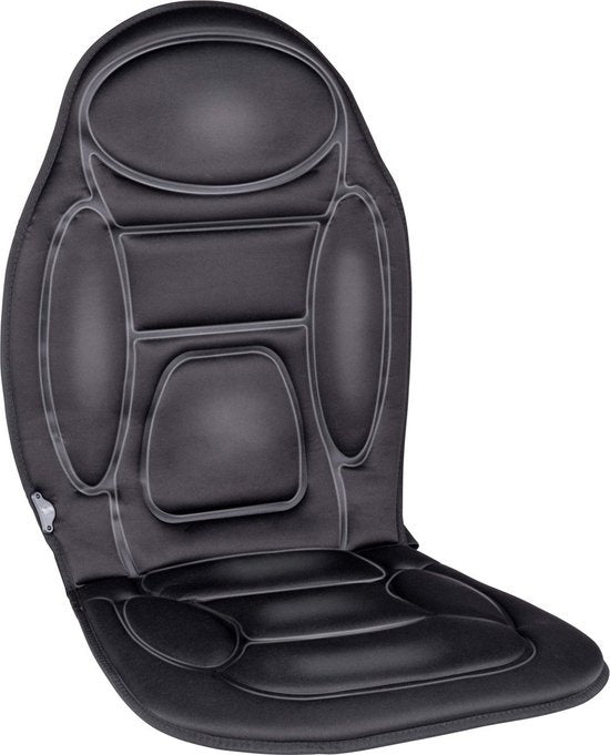 Dunlop Massagestoel Auto met Verwarmingsfunctie - 108 x 48 CM - 4 Massagemotoren en 1 Verwarmingselement - Aansluiting op Sigarettenaansteker Auto - Afstandsbediening met 13 Standen - Zwart