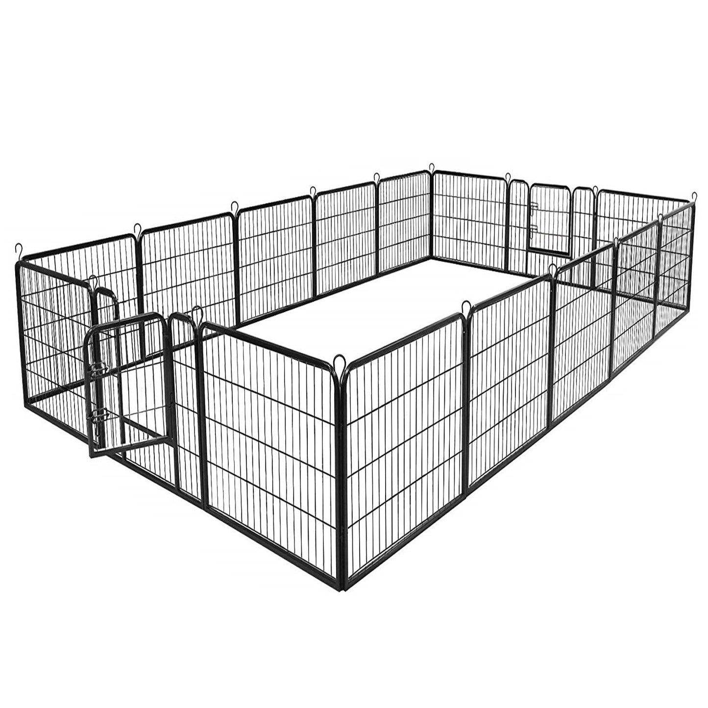 Coast 8-delige Opvouwbare Metalen Hondenren - Zwart - 212 x 212 x 100