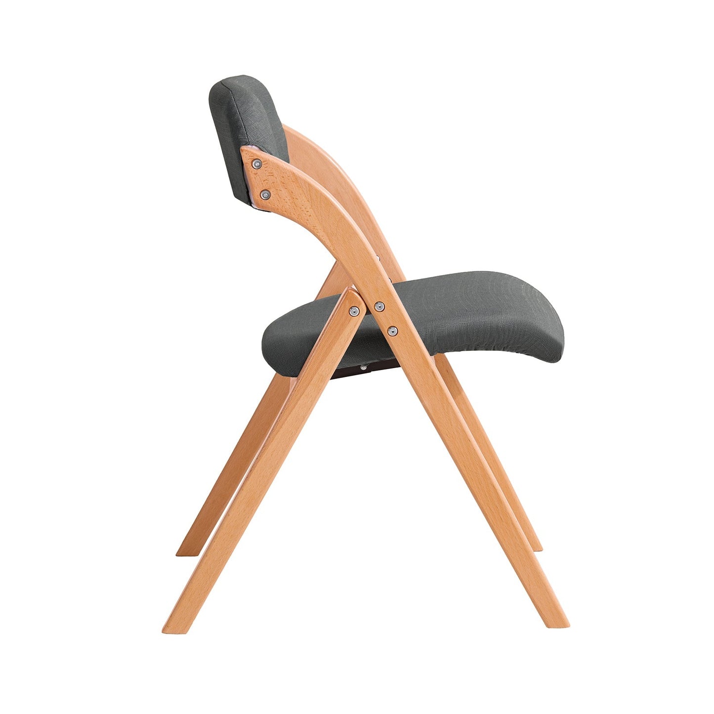 SoBuy Houten Klapstoel met Gestoffeerde Zitting - 47x57x79 cm - Beukenhout