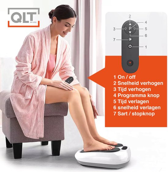 QLT VibroPulse Pro Been- en Voetmassage Apparaat – 10 programma’s - 20 Snelheden