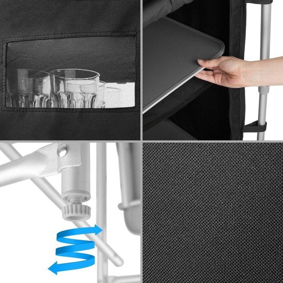 tectake - campingkeuken afm. 116 x 52 x 107 cm zwart - 403345