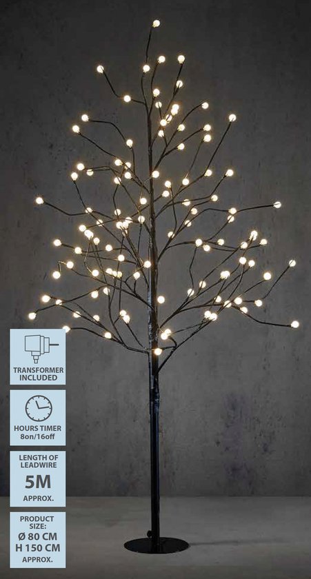 Luca Lighting Boom met Klassiek Witte LED Verlichting - H150 x Ø80 cm - Metaal - Zwart