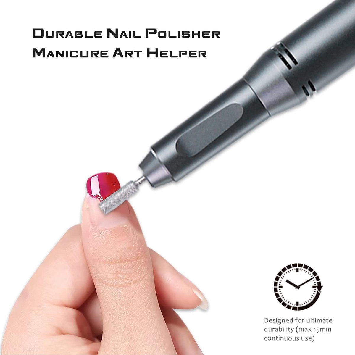 Fuegobird Elektrische Nagelvijl – Professionele Manicure & Pedicure Set – Draadloos – 30.000 RPM – 15 x 3,5 cm – Grijs