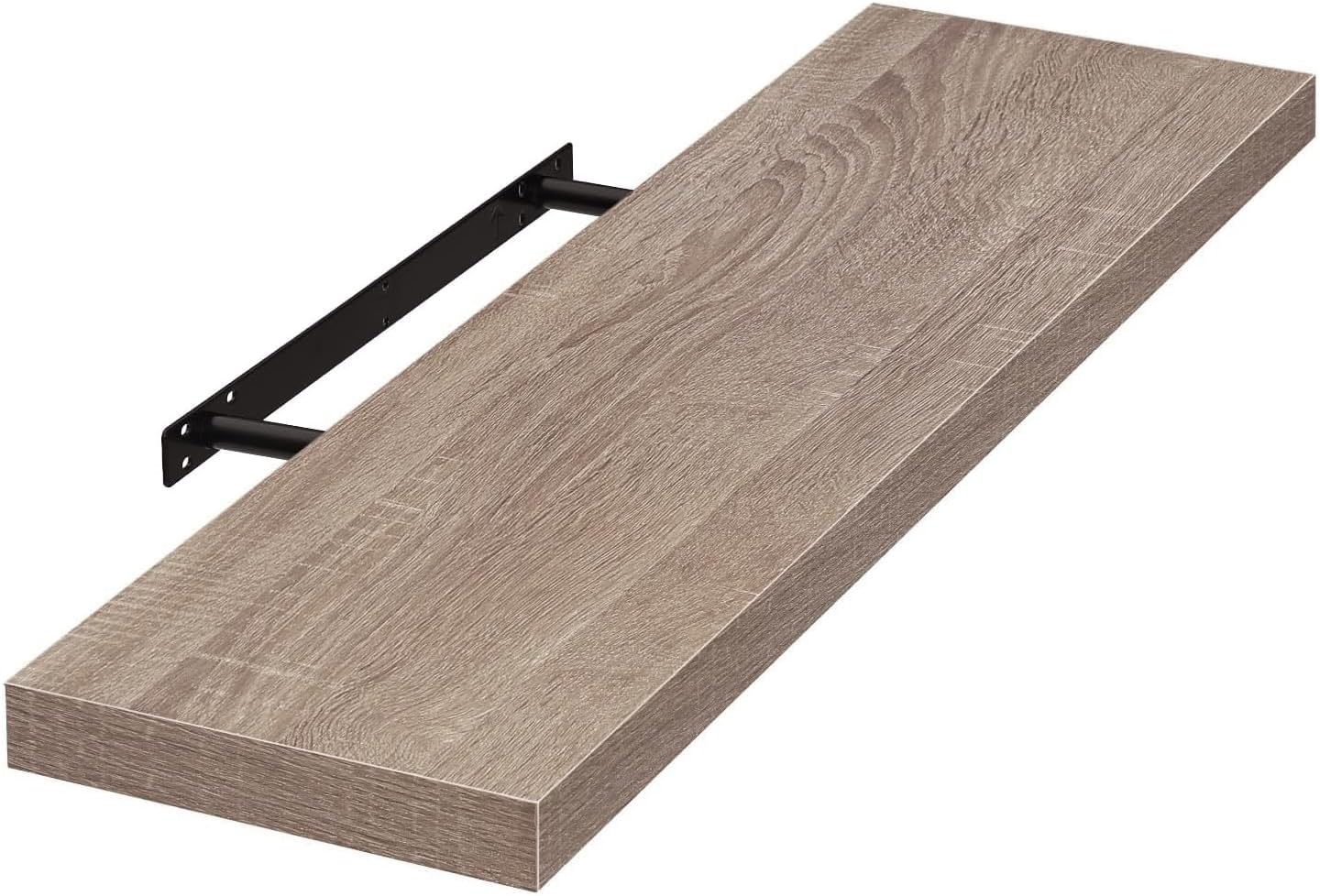 Eugad Wandplank Zwevend - Eiken - 120 x 22,9 x 3,8 cm - MDF Hout - Verborgen Wandmontage