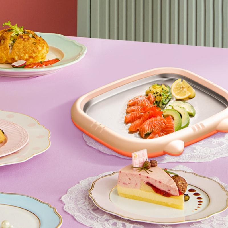 Royalstar IJsmachine IJsrolplaat Bevroren Yoghurt en Fruit 304 Roestvrijstalen Ijsbak IJsmaker Oranje IJsmaker Oranje