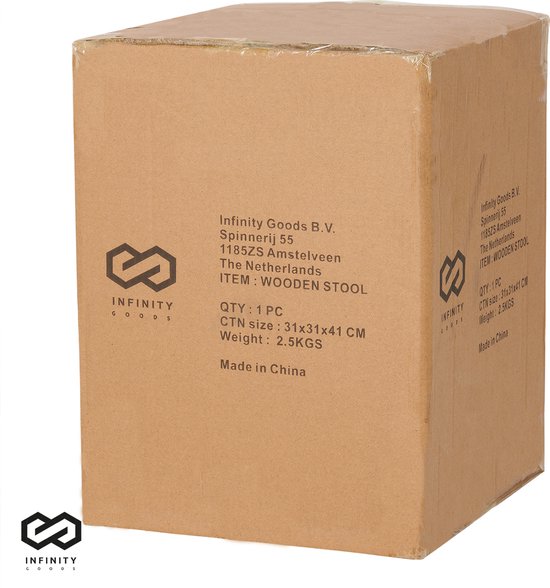 Infinity Goods Kruk Hout - Teakhout - Bijzettafel - Voetenbankje - Plantentafel - Opstapje - Tot 150 kg - Bruin