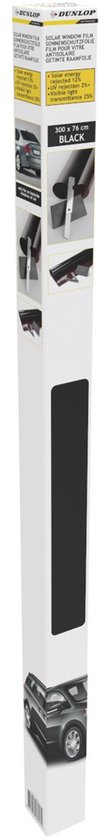 Dunlop Zonwerende raamfolie - zwart - 300 x 76 cm - UV-bescherming - Inclusief mesje en spatel