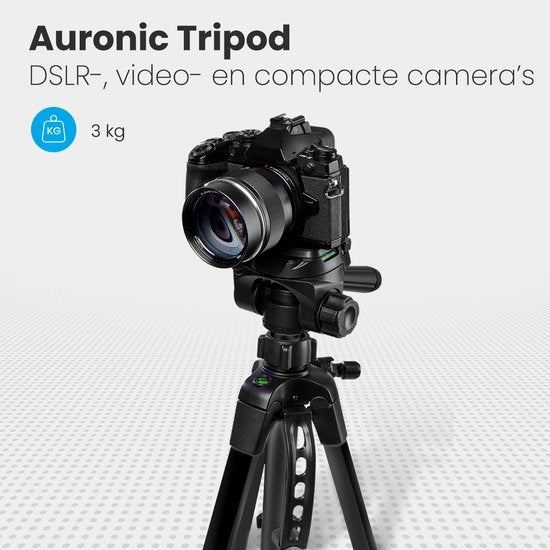 Auronic Statief - Camera of Telefoon - Tripod met Smartphonehouder - Zwart