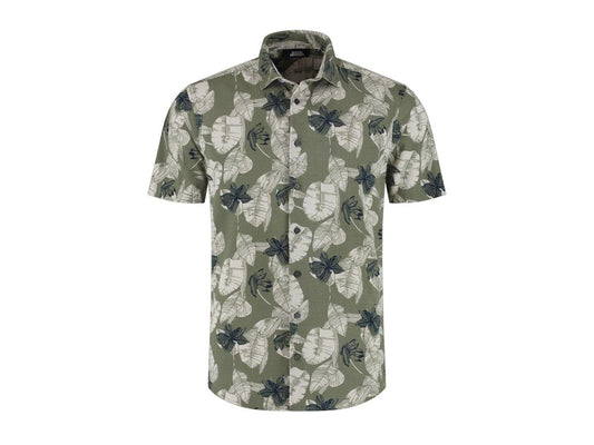 Boston Brothers AOP Pique Shirt Heren XL Khaki BBO36S308-3023-4108 SS
