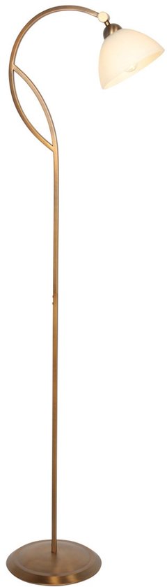 Anthea 4330BR klassieke vloerlamp brons met marmerlook glas hoogte 140 cm Steinhauer