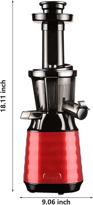 Fuegobird Slowjuicer - Voor Groente en Fruit - 800ml - Rood