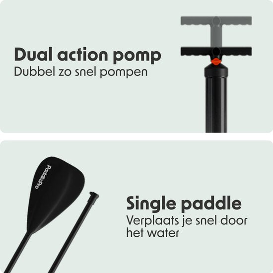 LifeGoods SUP Board Allround Compact - met Zitje - 100 KG Draagkracht - 300 x 76 cm - Opblaasbaar - Compleet SUP pakket - Blauw