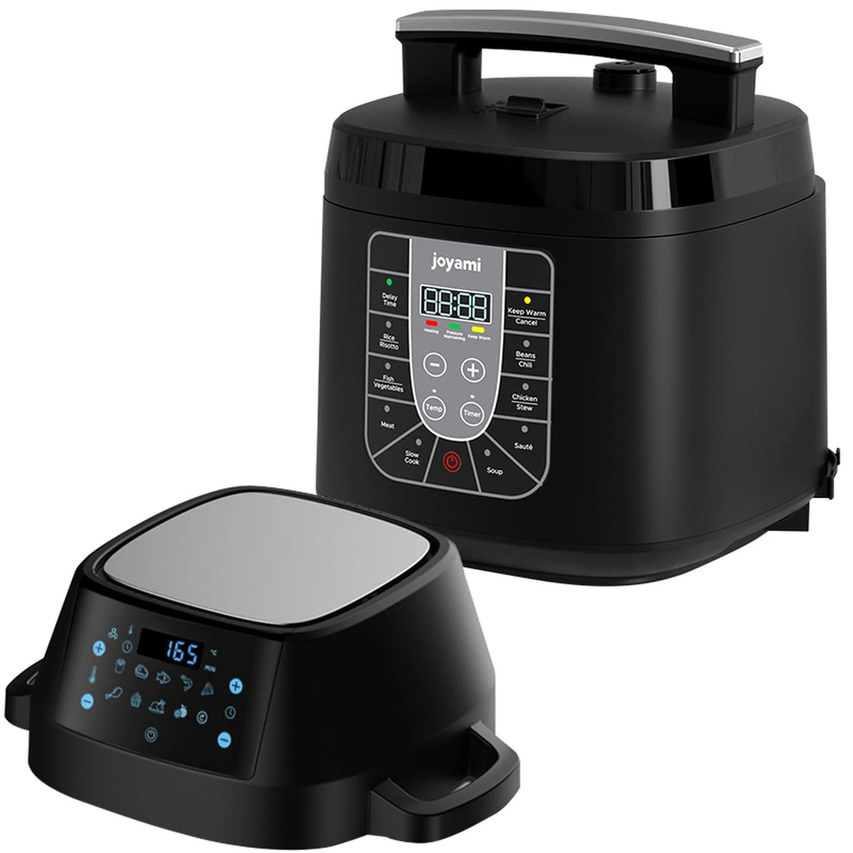 Joyami 6L Airfryer en Snelkookpan Combo - Dubbel Display - Zwart