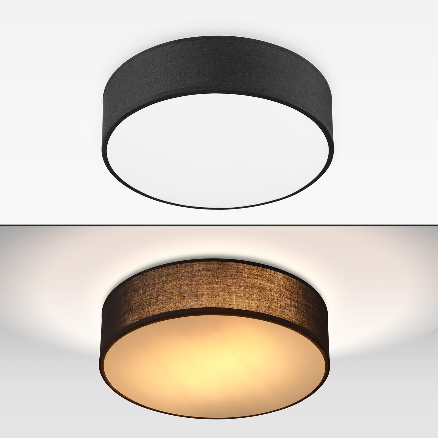 Monzana Plafondlamp Zwart Stof Ø38cm