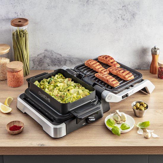 Tefal OptiGrill 4in1 GC774D - Intelligente Contactgrill - Inclusief Bakschaal - 9 Automatische programma's - Gaarheidsindicator - 2100W