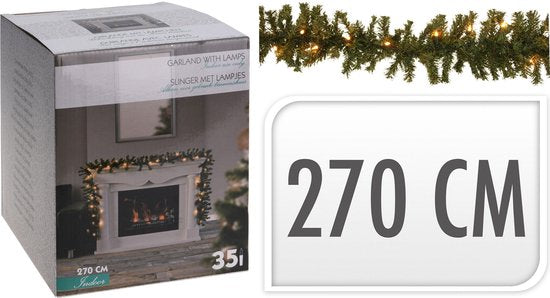 Guirlande - 35 LEDs - timerfunctie - op batterijen - warm wit - 270 cm