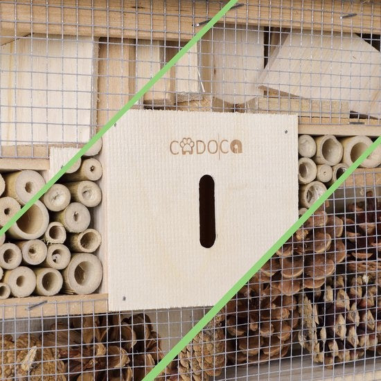 CADOCA Insectenhotel Set van 2 - Schorsdak Hout - 31x30,5x9,5cm