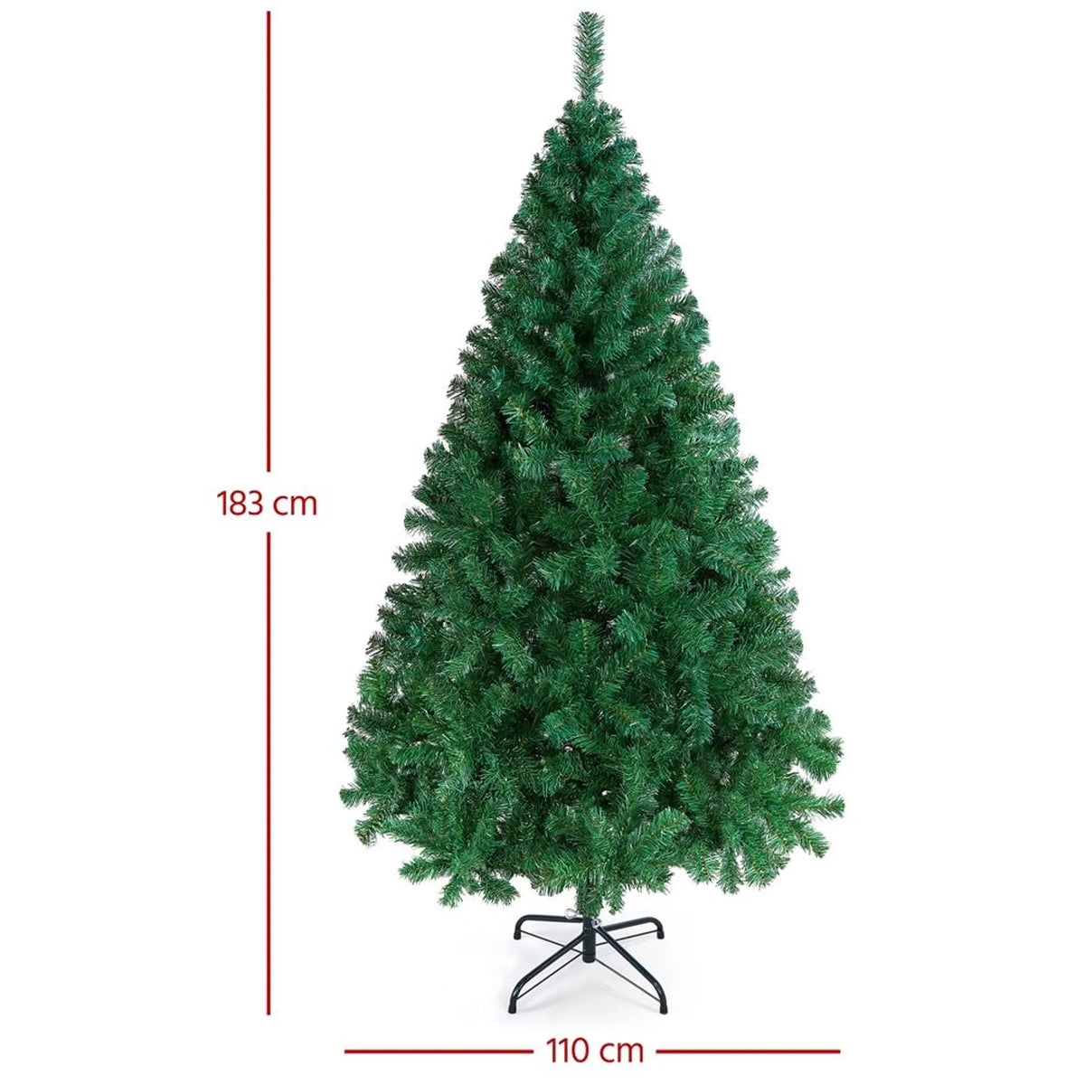 Yaheetech Kunstkerstboom - Groen - 110 x 183 cm - Opvouwbare Metalen Standaard