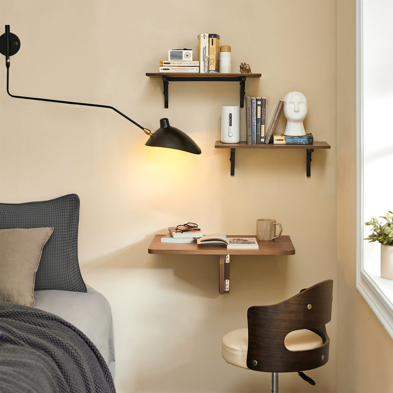 SoBuy Eettafel inklapbaar - Max. 20 kg - 60 x 40 x 2 cm - Bruin