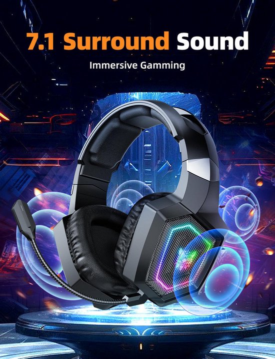 Onikuma GT806 Headset Bedraad en draadloos Hoofdband Gamen Bluetooth Zwart