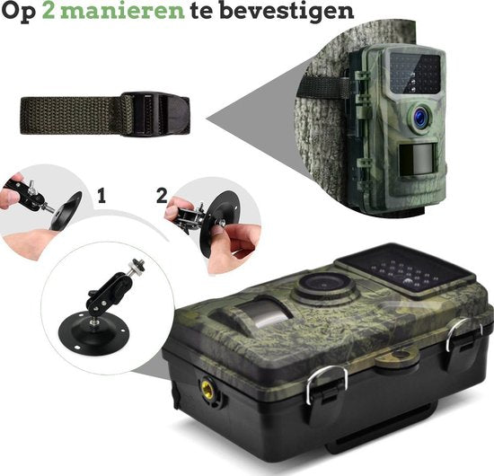 CAMUX Professionele Wildcamera 16MP - Nachtzicht - Incl. 32GB SD Kaart - Groen
