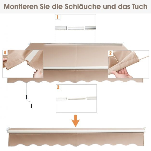 Coast Zonnescherm Uitschuifbare Zonwering 245 x 200 cm Beige