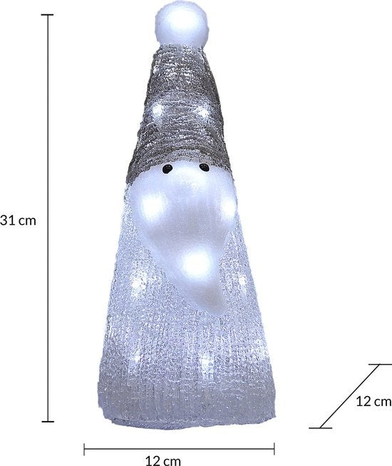 Monzana LED Acryl Kerstman Wit