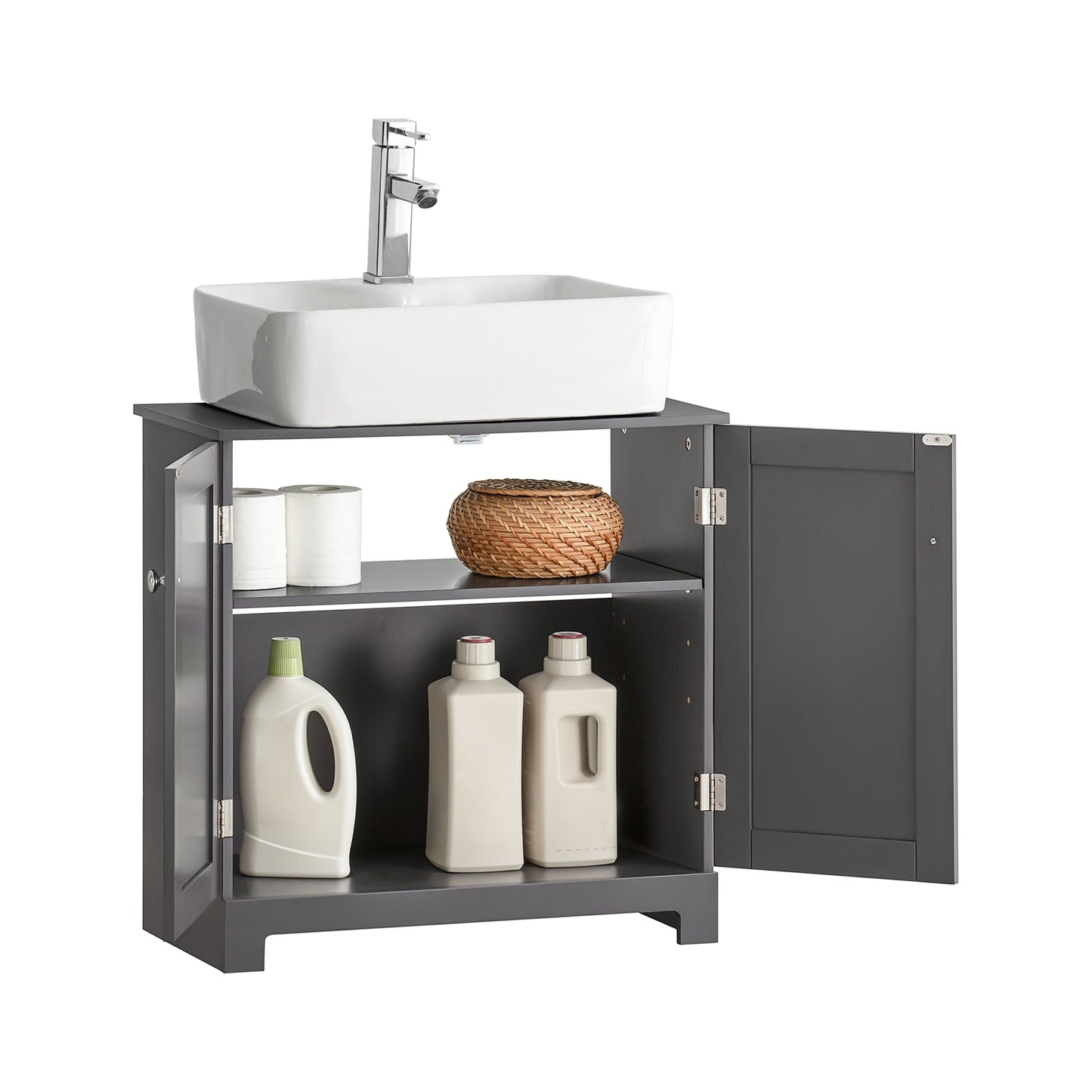 SoBuy 2-Laags opbergkast - 60 X 29 X 60cm - Grijs