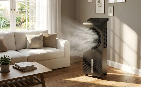 Clean Air Optima® CA-104B - 3in1 Aircooler, Luchtkoeler, Luchtbevochtiger en Circulator Ventilator - 360° automatische oscillatie - Extreem stil! 10dB