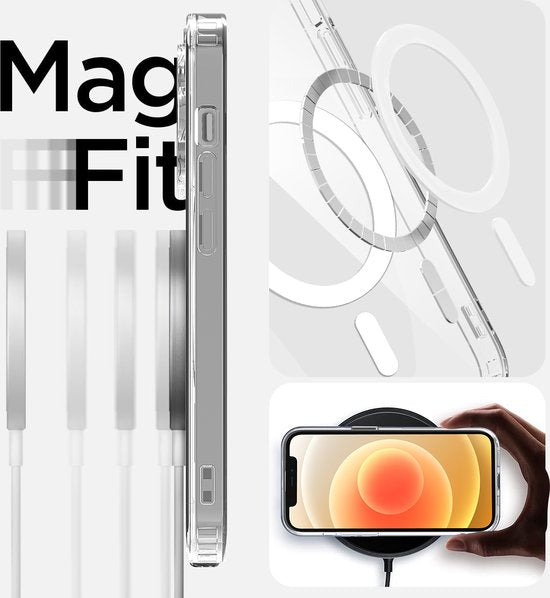 Podec Magsafe Hoesje Geschikt voor iPhone 11 Pro Max - Bundel met 3x Screenprotector + 3x Cameraprotector - Magnetisch met Ring Doorzichtig - Telefoonhoesje Transparant Magsafe Case - Doorzichtig