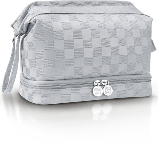 SC Travel Essentials - Toilettas en Make-up Organizer - Waterdicht en Compact - Geschikt voor Reis en Dagelijks Gebruik - Unisex - Zilver