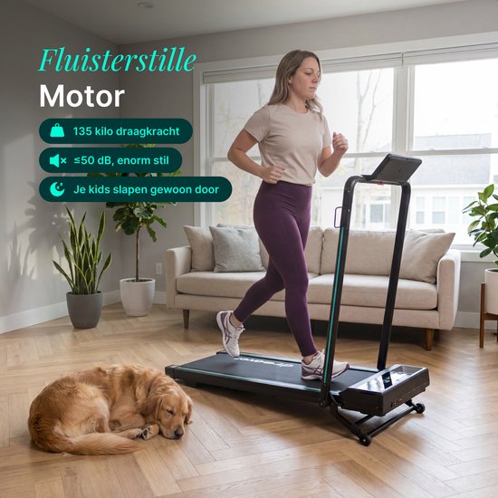 Dreaver Elevate Pro - 2 in 1 Loopband Inklapbaar 12KM/U met 9% Hellingsfunctie - Inclusief App & Accessoires - Hardloopband - Treadmill - Wandelband - Walking pad - Voor Thuis