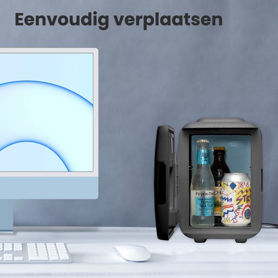Auronic Mini Koelkast - 4 Liter - Make-Up en Beauty Skincare - 100/240V / 12V Auto Stekker - Zwart