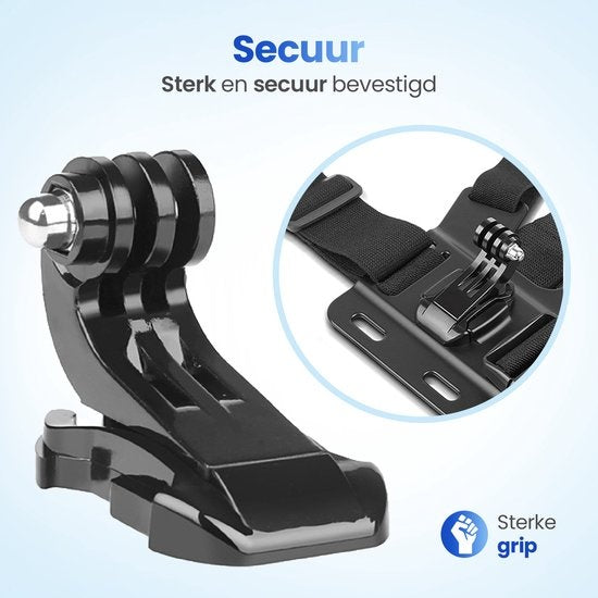 Garpex® Universele Chest strap Borstharnas – Chest mount geschikt voor diverse Action Camera's en Smartphones - Zwart