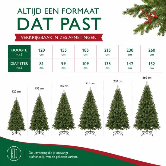 Triumph Tree Tuscan Kerstboom - Kunstboom met Natuurlijke Uitstraling en Kleurcodes - Kerstversiering voor Binnen zonder Onderhoud - Insteekconstructie - 120 x 81 cm - Groen
