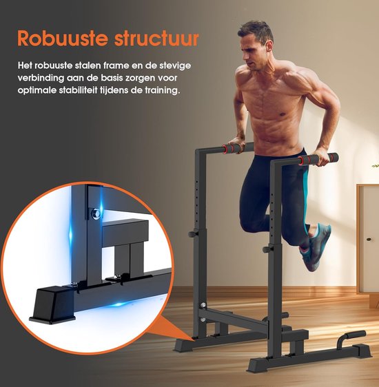 DH FitLife Dip Bars | Dip Stand Station | Dipstandaard | Krachtstation Fitnessapparaat voor Thuis | Parallettes Calisthenics Trainingsapparatuur | Individueel Verstelbare Hoogte voor Krachttraining