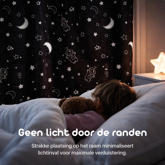 Lunae Draagbaar Verduisteringsgordijn met Zuignappen - 200x130cm - Verduisteringsdoek Zwart - 100% Verduisterende Blackout Curtain - Alternatief voor verduisterend raamfolie - Verduisterende Gordijnen