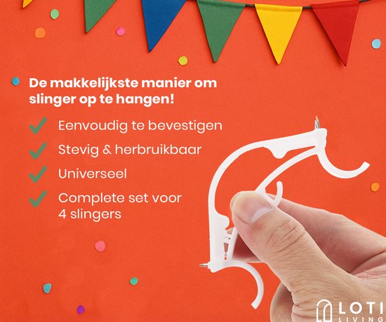Loti Living Slingerklemmen - 8 stuks - Slingerklemmen voor slingers ophangen - Hoekklemmen - Herbruikbare Feestklemmen – Slingerclips voor Hoeken
